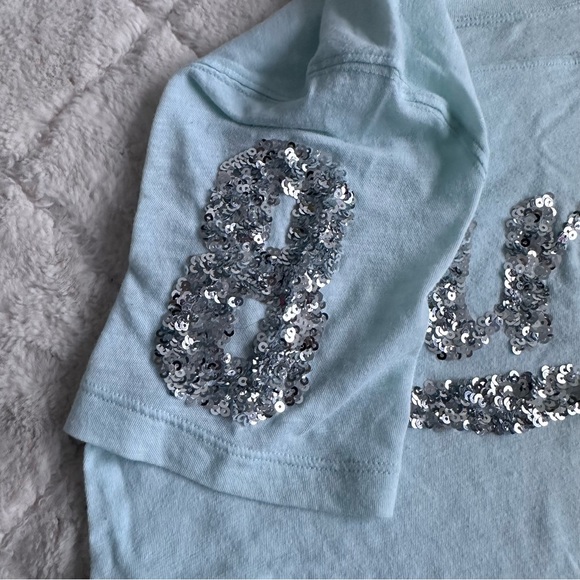 Victoria's Secret PINK | Short Sleeve Seafoam Bling Tee Shirt | Size Medium - Picture 5 of 11